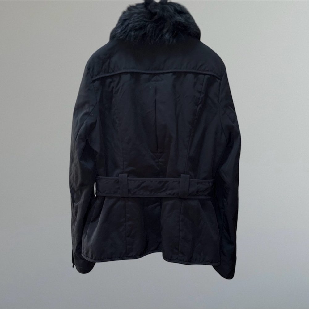 🛍️SALE🛍️ Banana Republic Black Jacket Coat with Faux Fur Detachable Collar - Picture 6 of 16